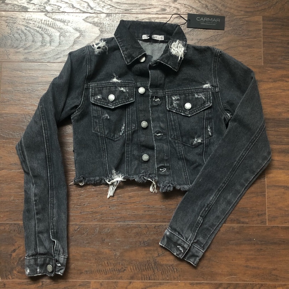 Carmar Dark Gray Cropped Jean Jacket
